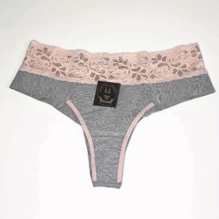 calcinha vitoria fio duplo de cotton com renda bege